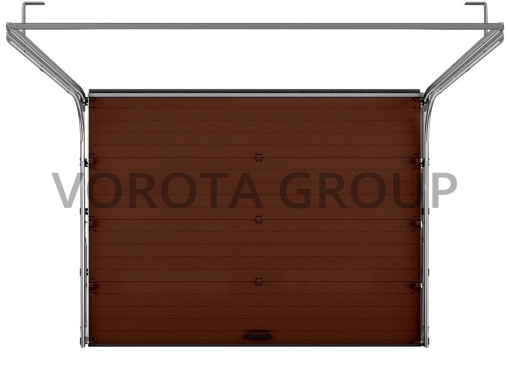 Секционные ворота для гаража Doorhan из коричневых сэндвич-панелей 2500x2400
