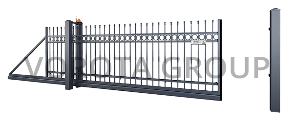 Автоматические откатные ворота Alutech с ковкой 5000x2300